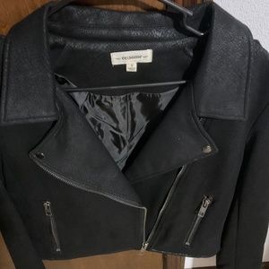 Eesome NWOT small black snake skin bomber jacket